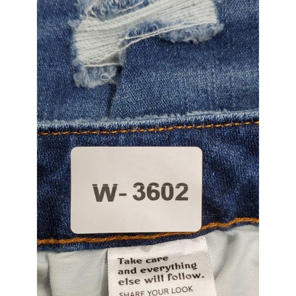 Vigoss Women Shorts 32 Blue Denim Jeans Harley Short Distressed 3" Inseam - Picture 2 of 14